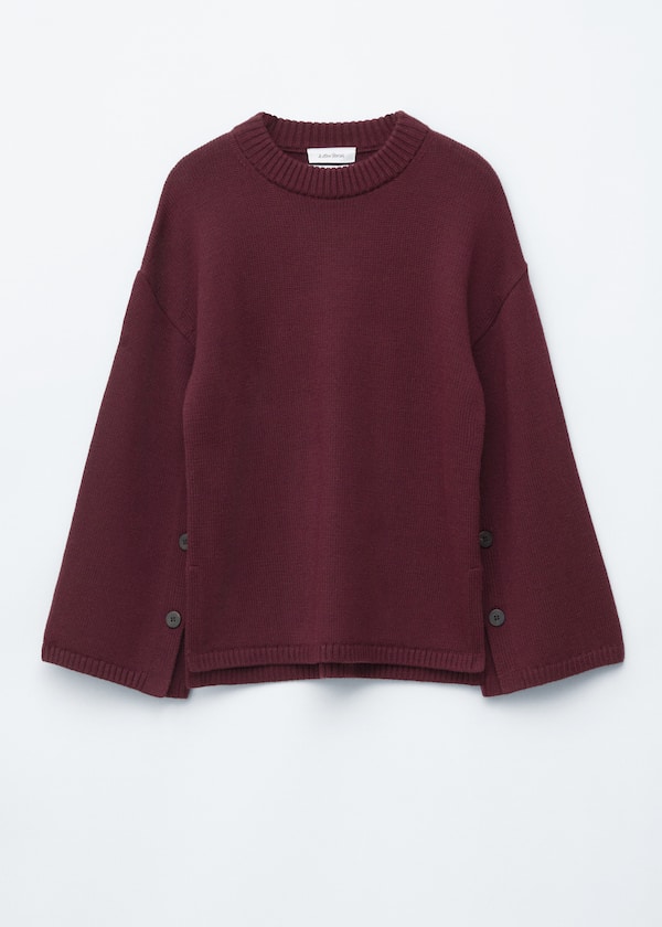 Button-Detailed Merino Sweater