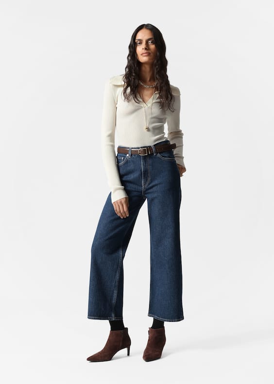 Cropped Wide-Leg Jeans
