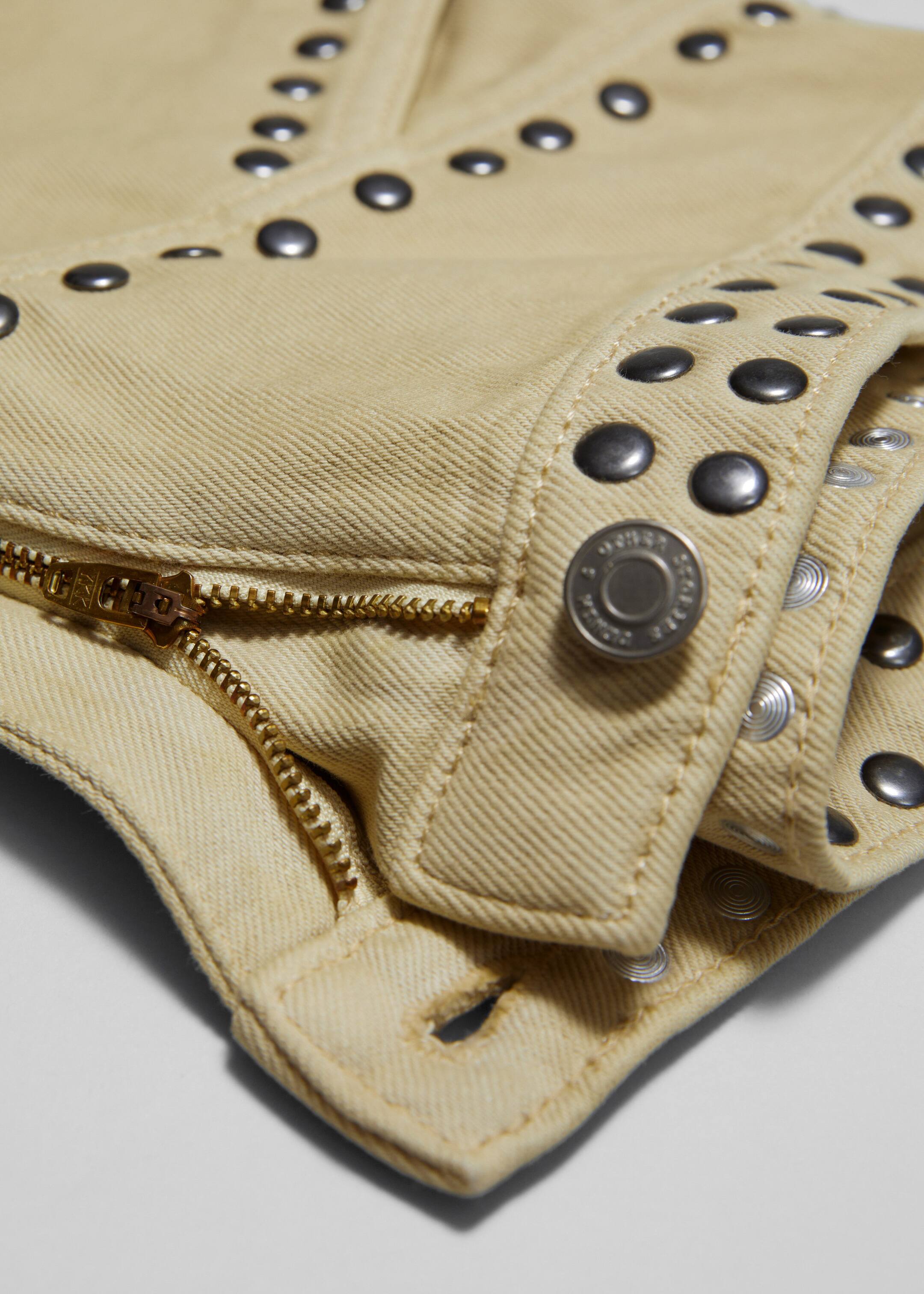 Studded Denim Mini Skirt - {{variantName}} - Descriptive Detail