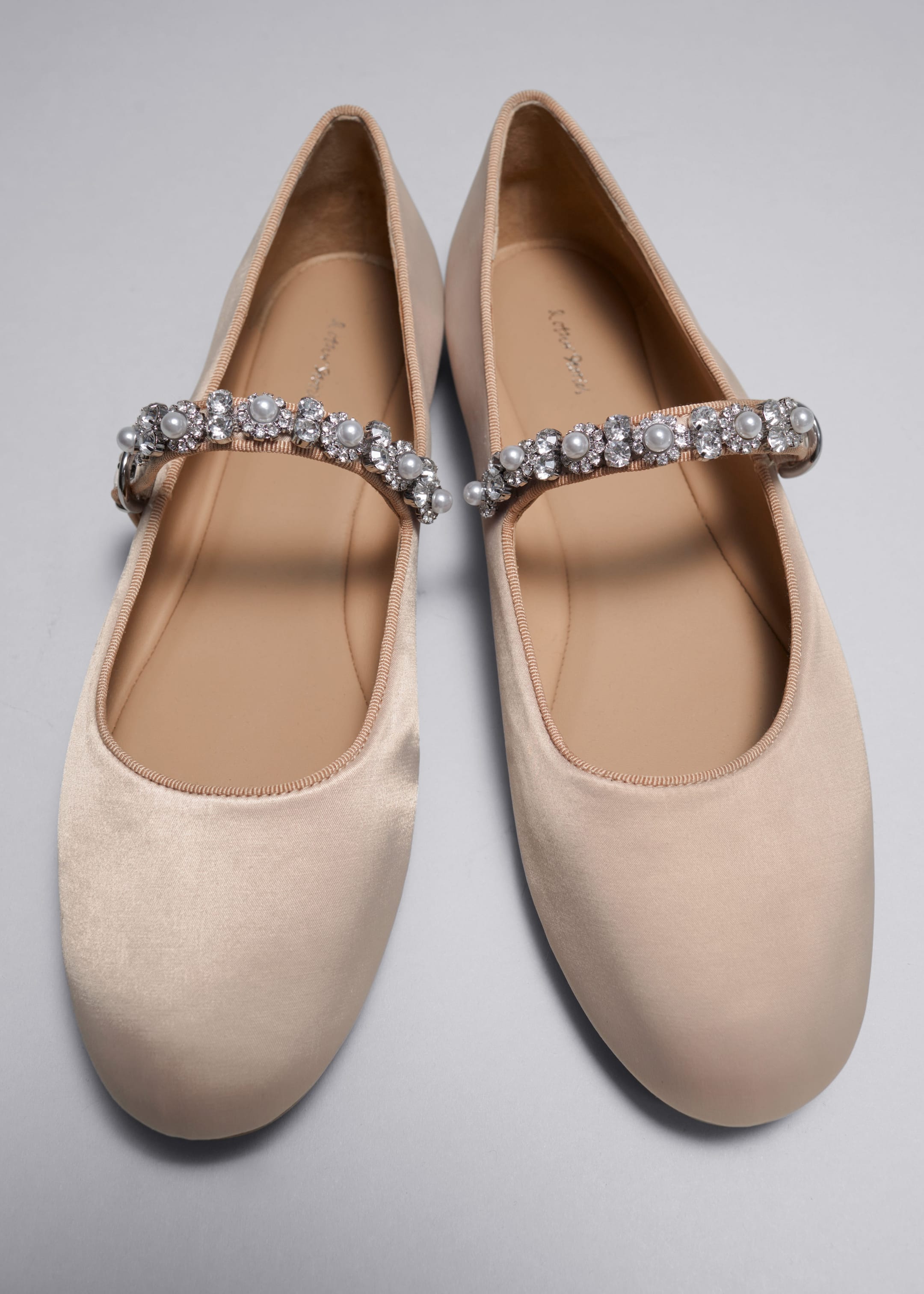 Crystal-Embellished Ballet Flats - Powder pink - Still Life