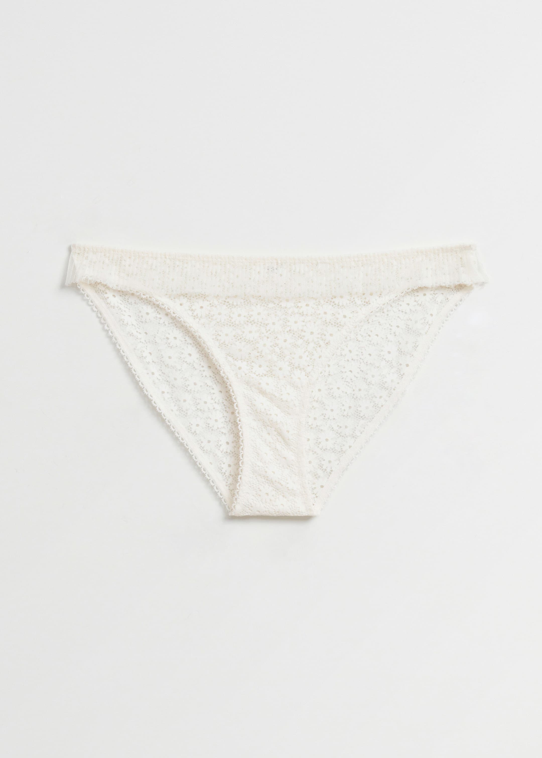 Pleated Frill Trimmed Briefs - Cream - Still Life