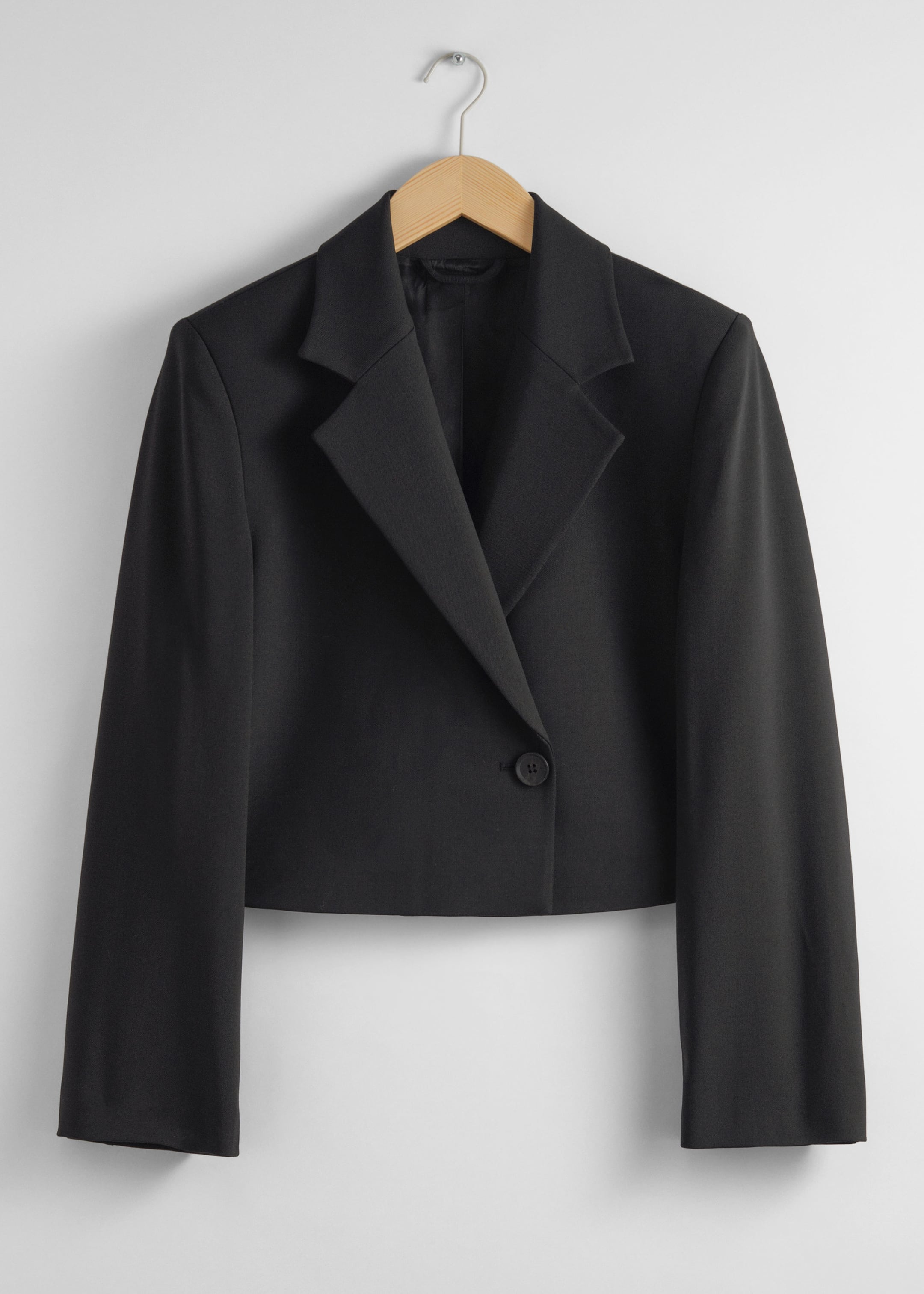 Black crop blazer jacket hotsell