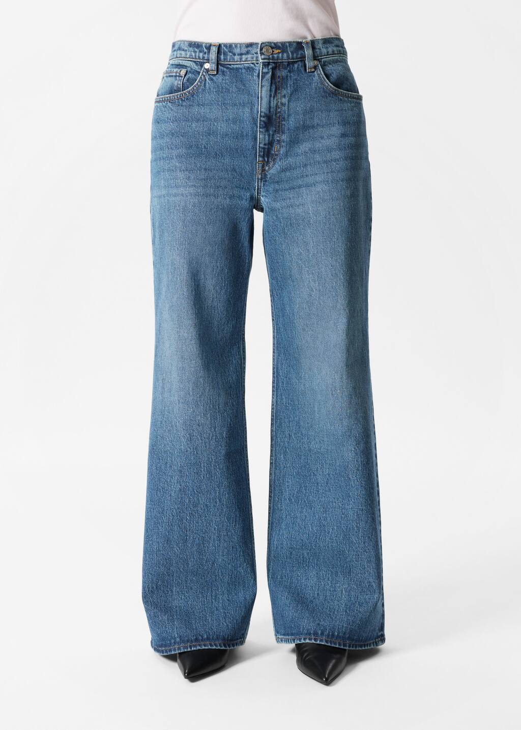 パンツ 16ARLINGTON wide-leg denim jeans BOLT STRIPE HI RISE WIDE-LEG GYPSY JEAN - SKY – Aviator Nation