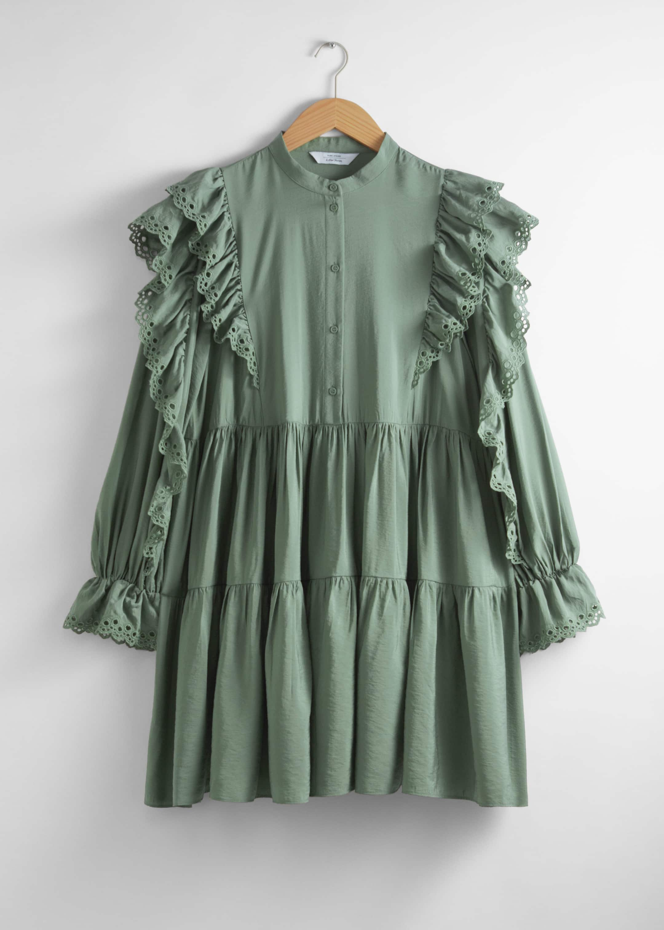 Frilled Mini Dress - Khaki - Still Life