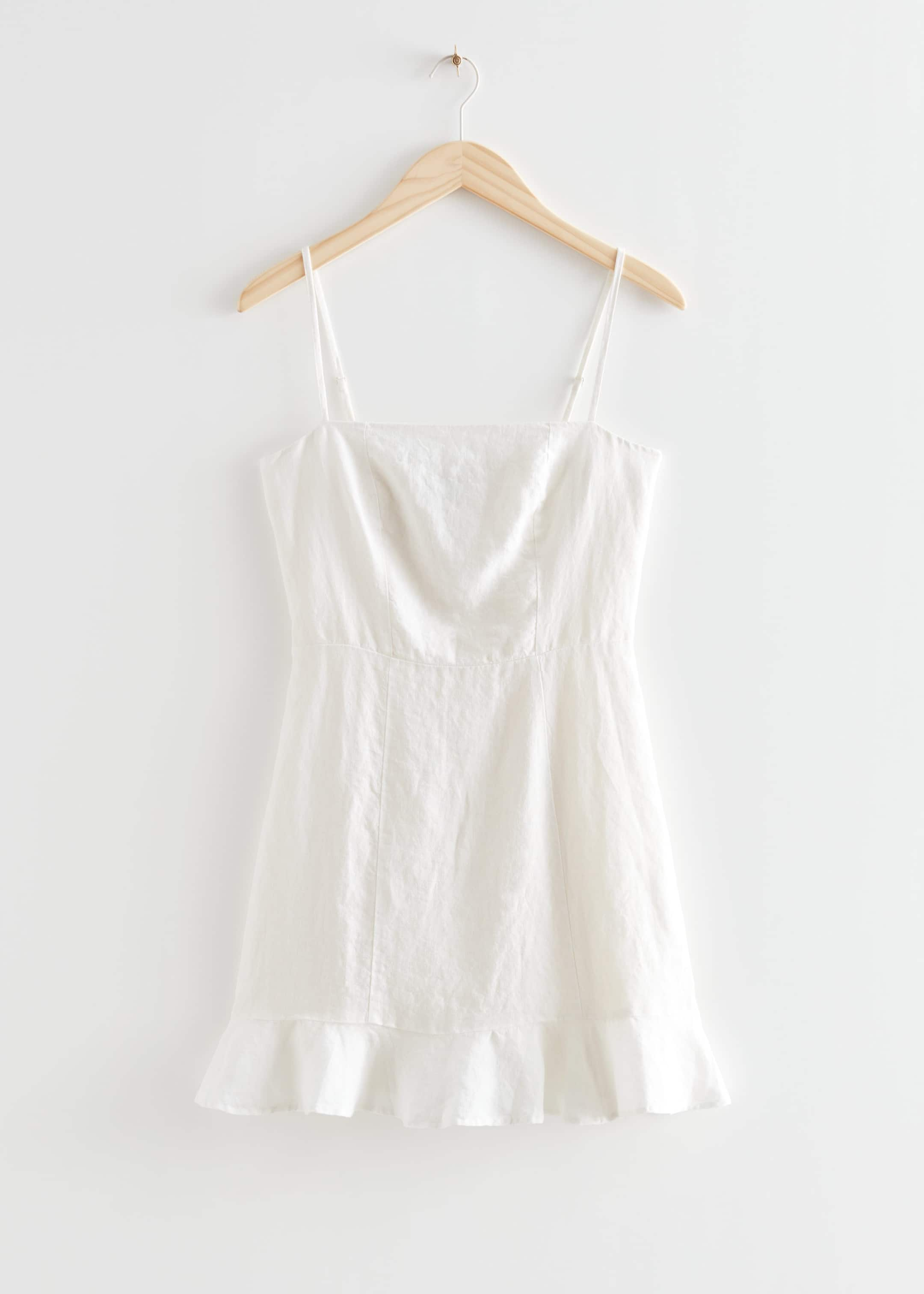 Ruffled Strappy Mini Dress - White - Still Life