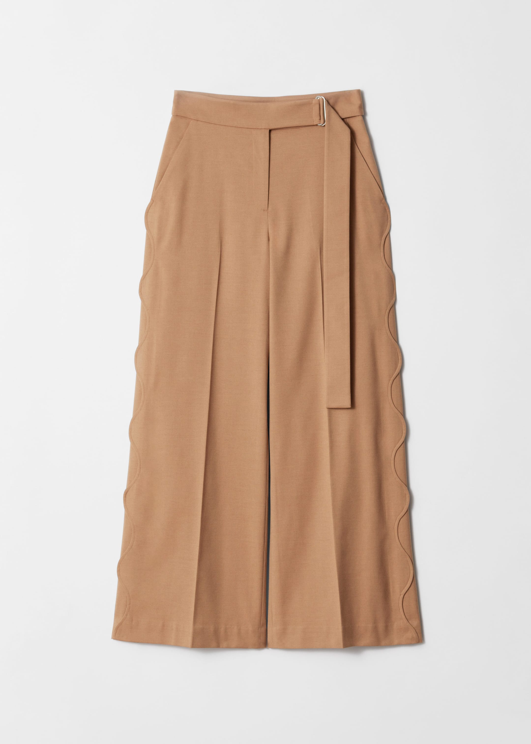 Wide Tailored Trousers - Brown - Still Life