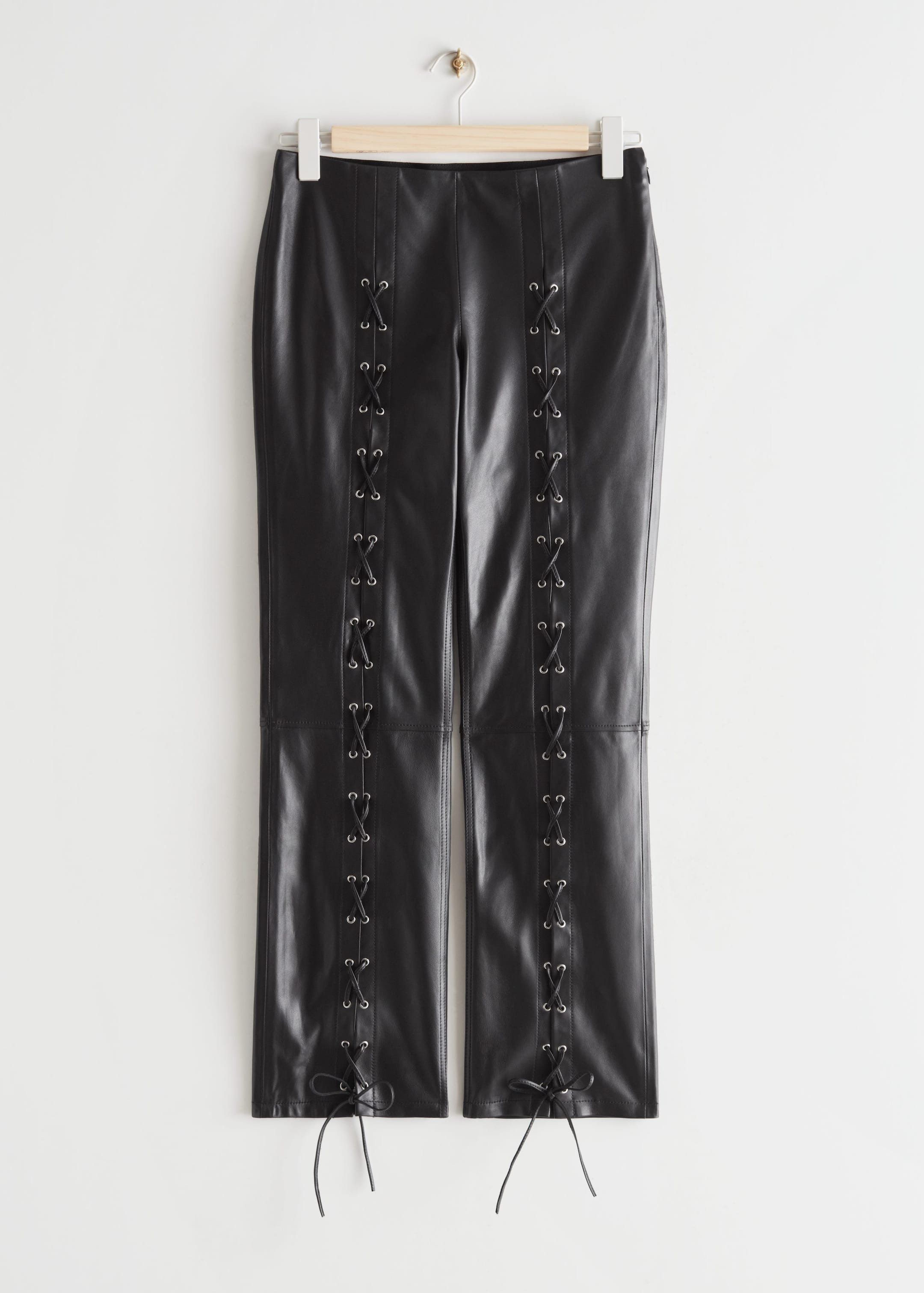 Lace-Up Leather Trousers