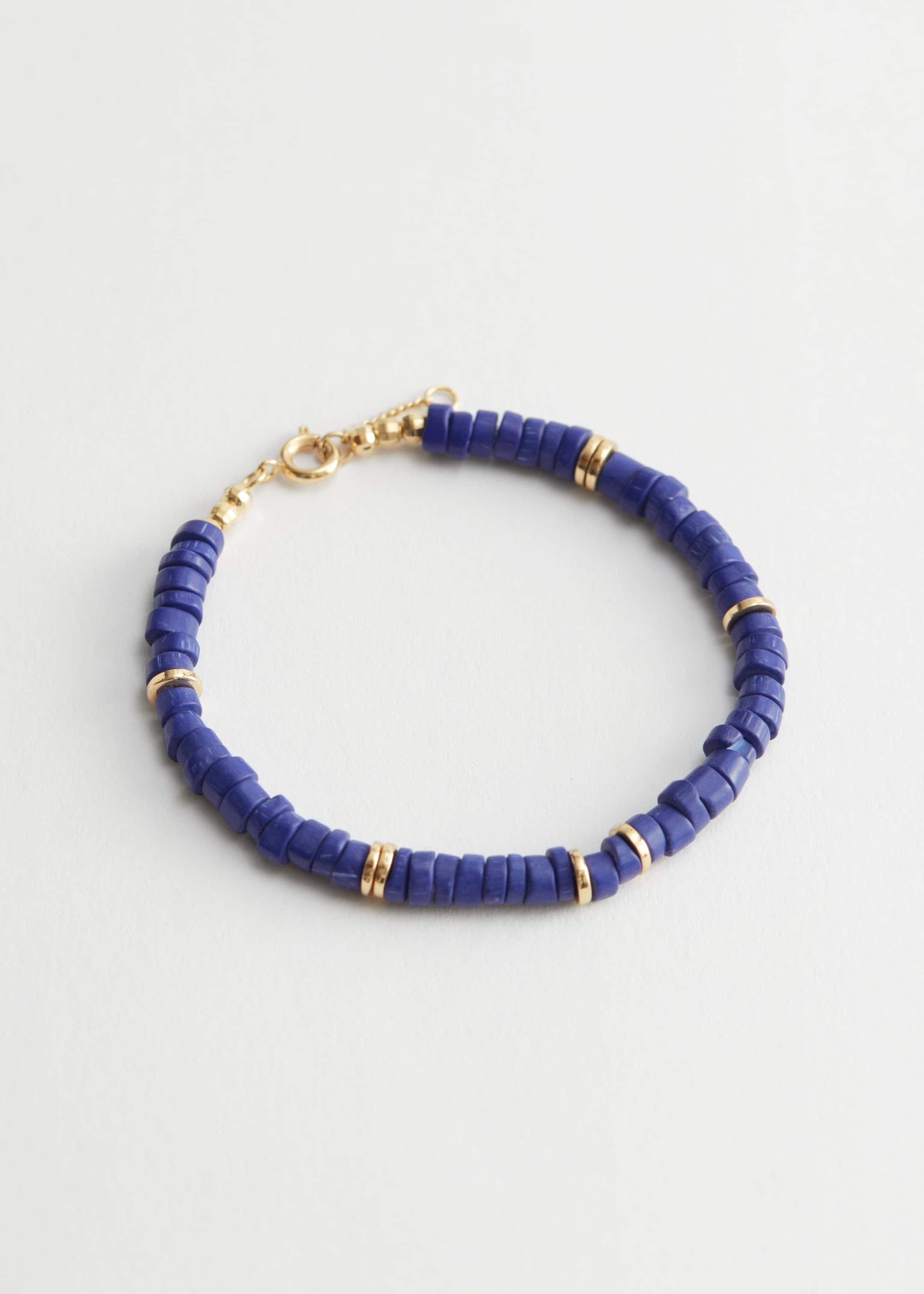 Beaded Bracelet - Blue/Gold - Still Life