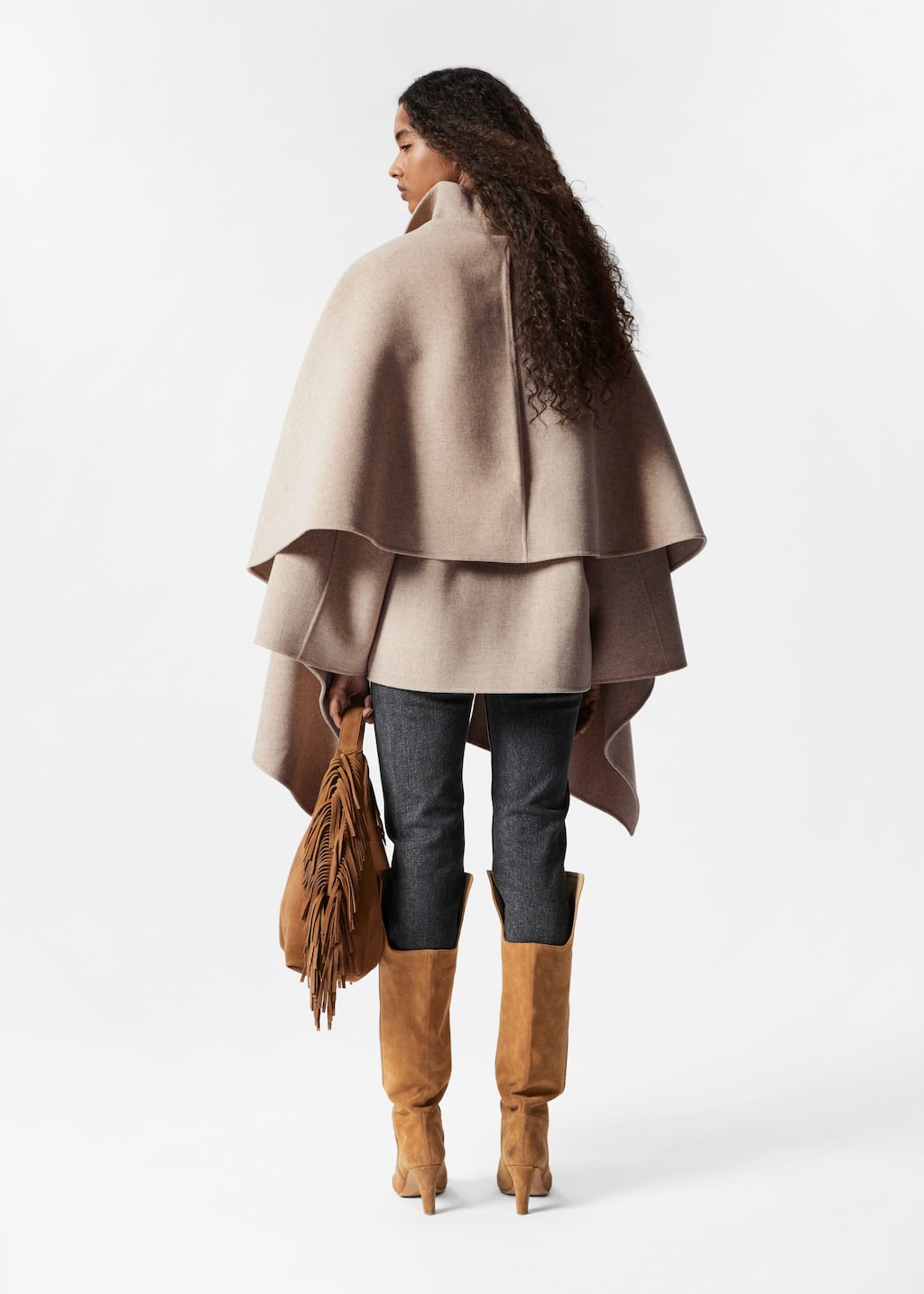Asymmetric Wool Cape - Beige - Jackets - & Other Stories