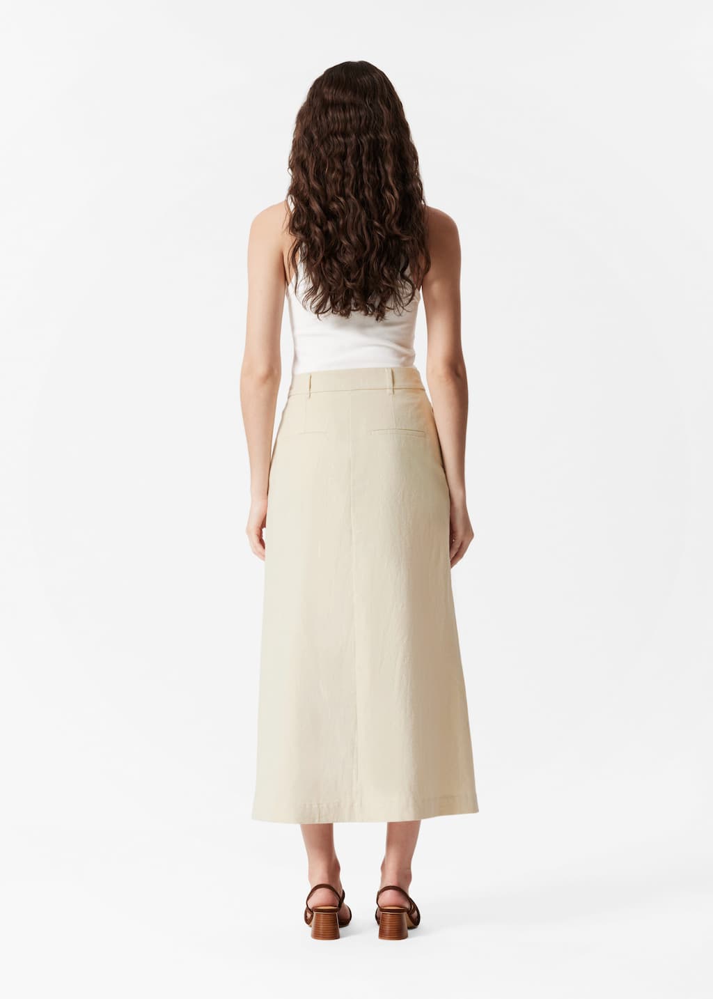 ◇LENINA◇ ETIENNE check midi skirt_BEIGE A-Line Midi Skirt - Beige - Midi skirts - & Other Stories