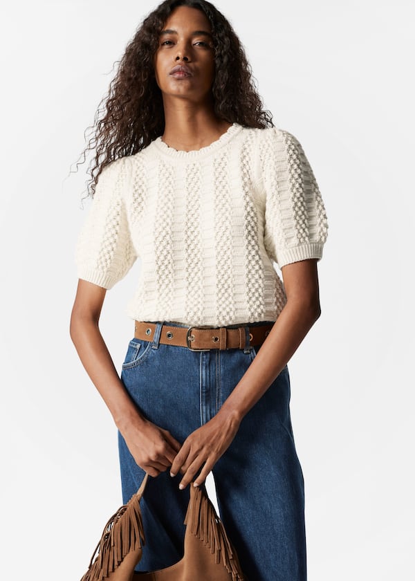 Scalloped Knit Top