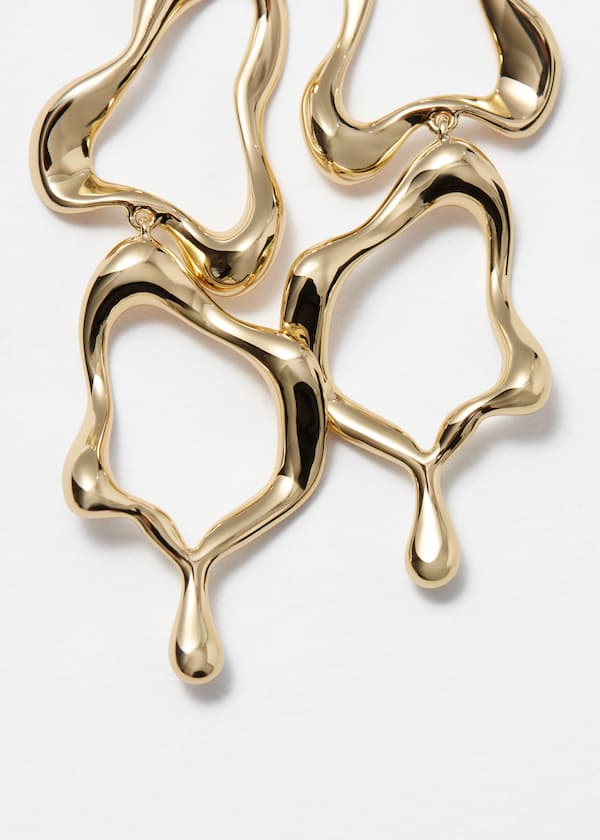 Long Wavy-Ring Earrings