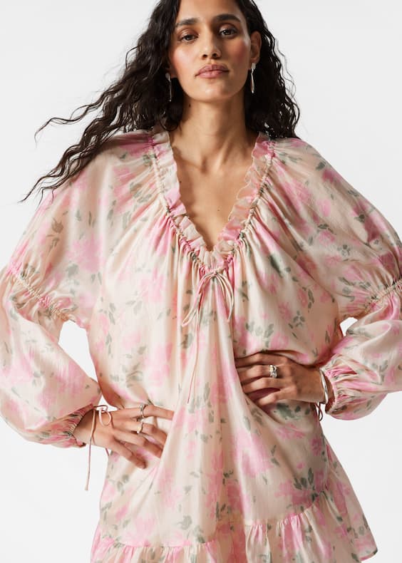 Flounced Mini Dress