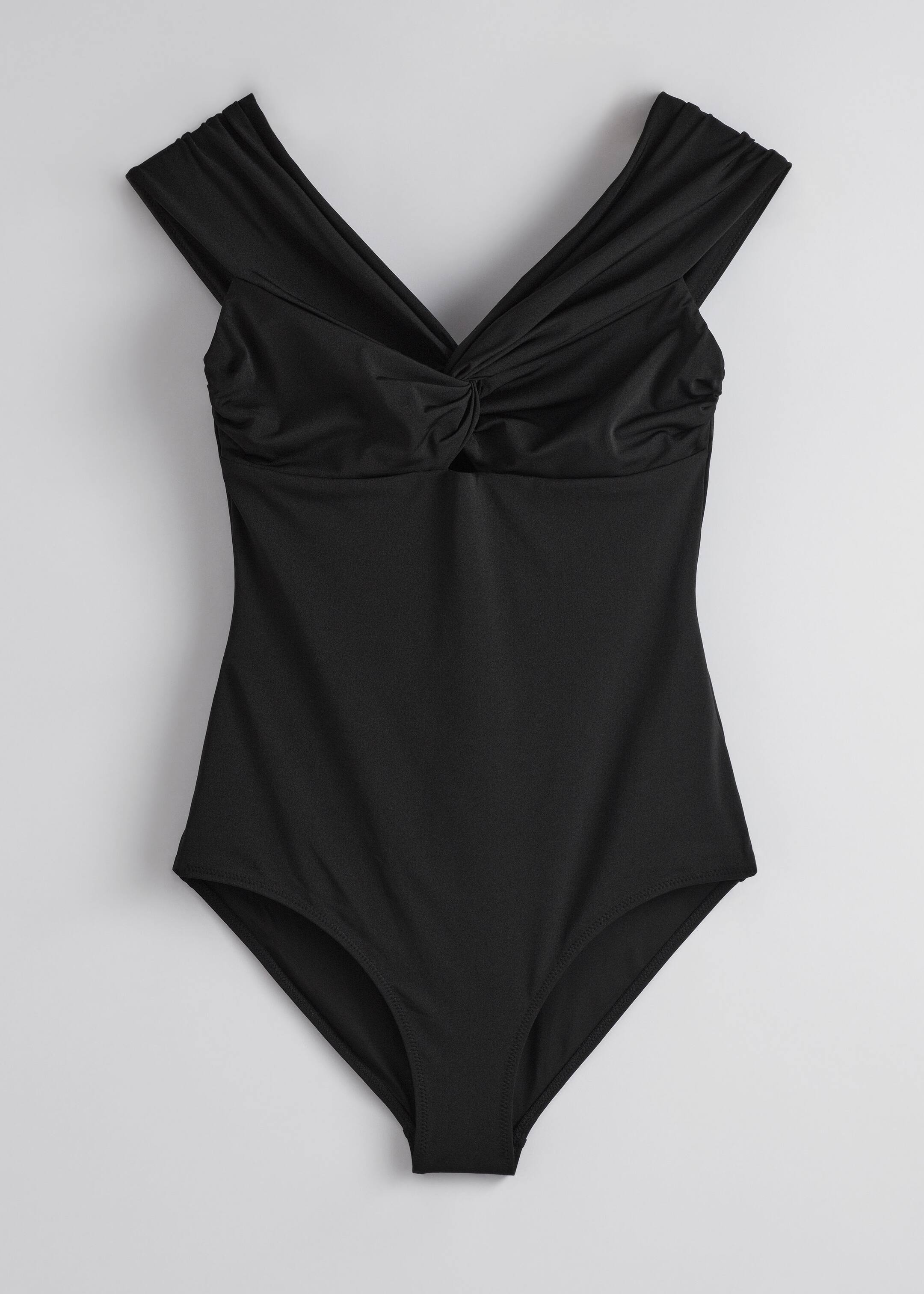 Image of Gathered V-Cut Swimsuit