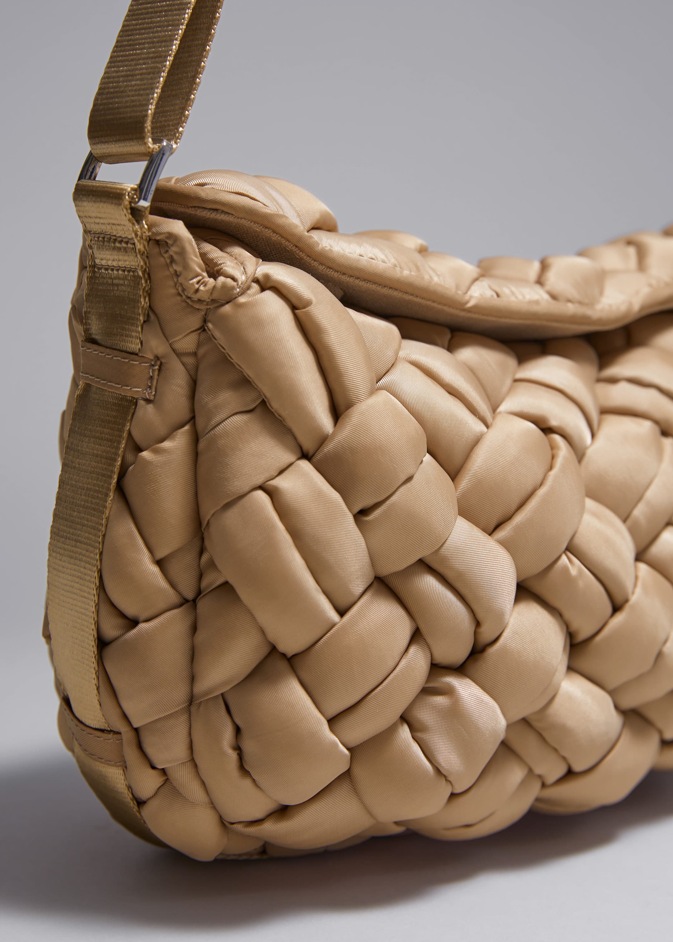 Braided Nylon Shoulder Bag - {{variantName}} - Descriptive Detail