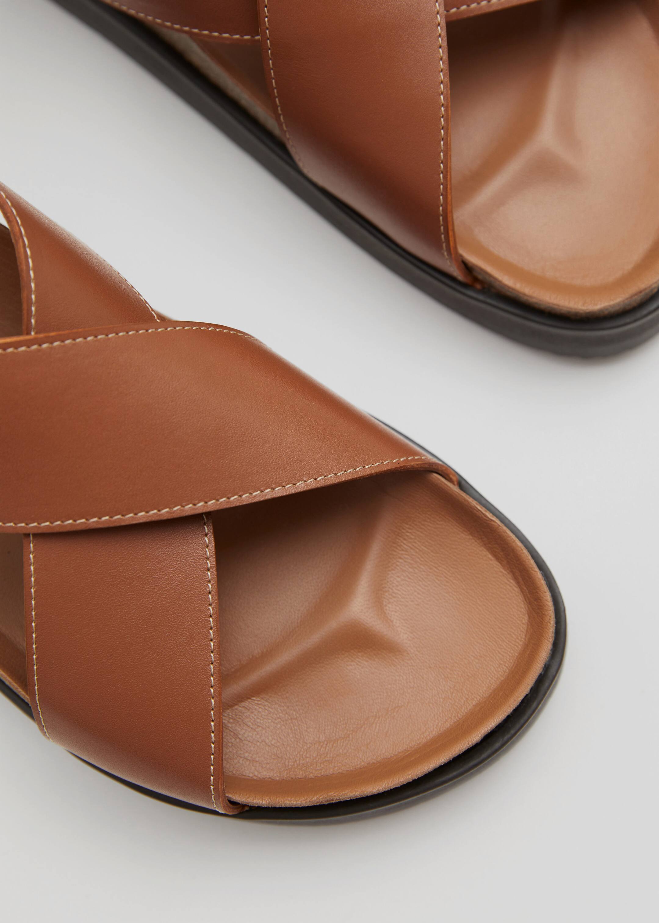 Criss-Cross Leather Sandals - {{variantName}} - Descriptive Detail