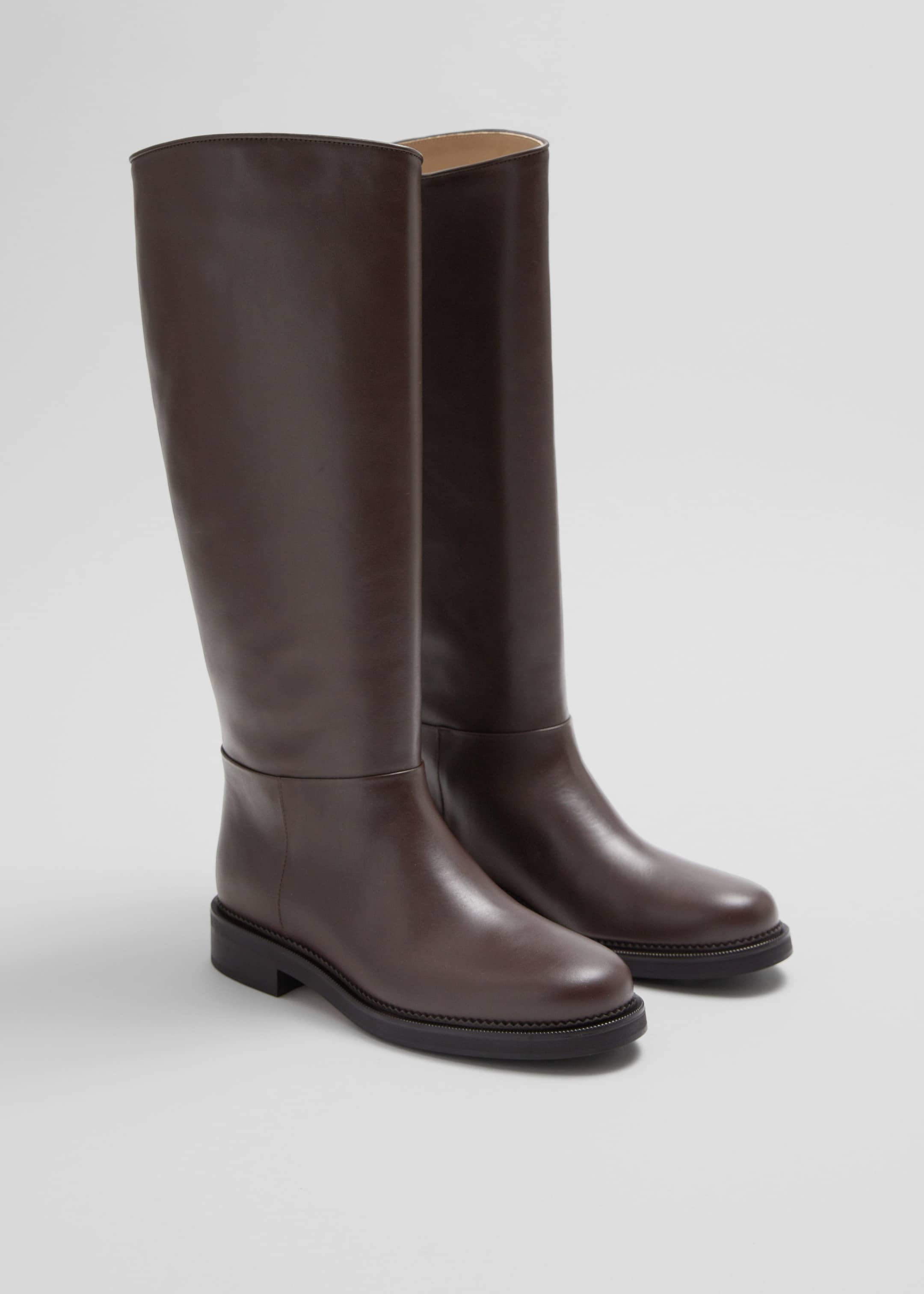 Leather Riding Boots - Brown - Still Life