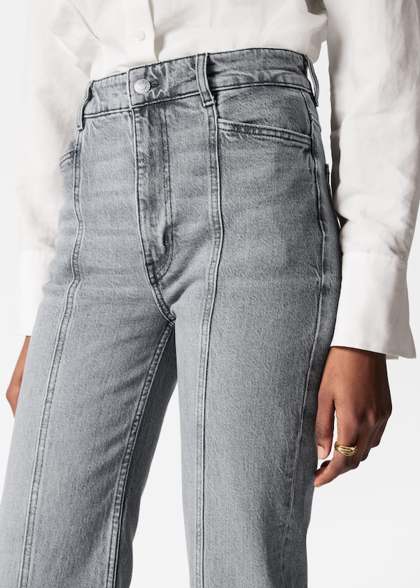 High-Waist Straight-Leg Jeans