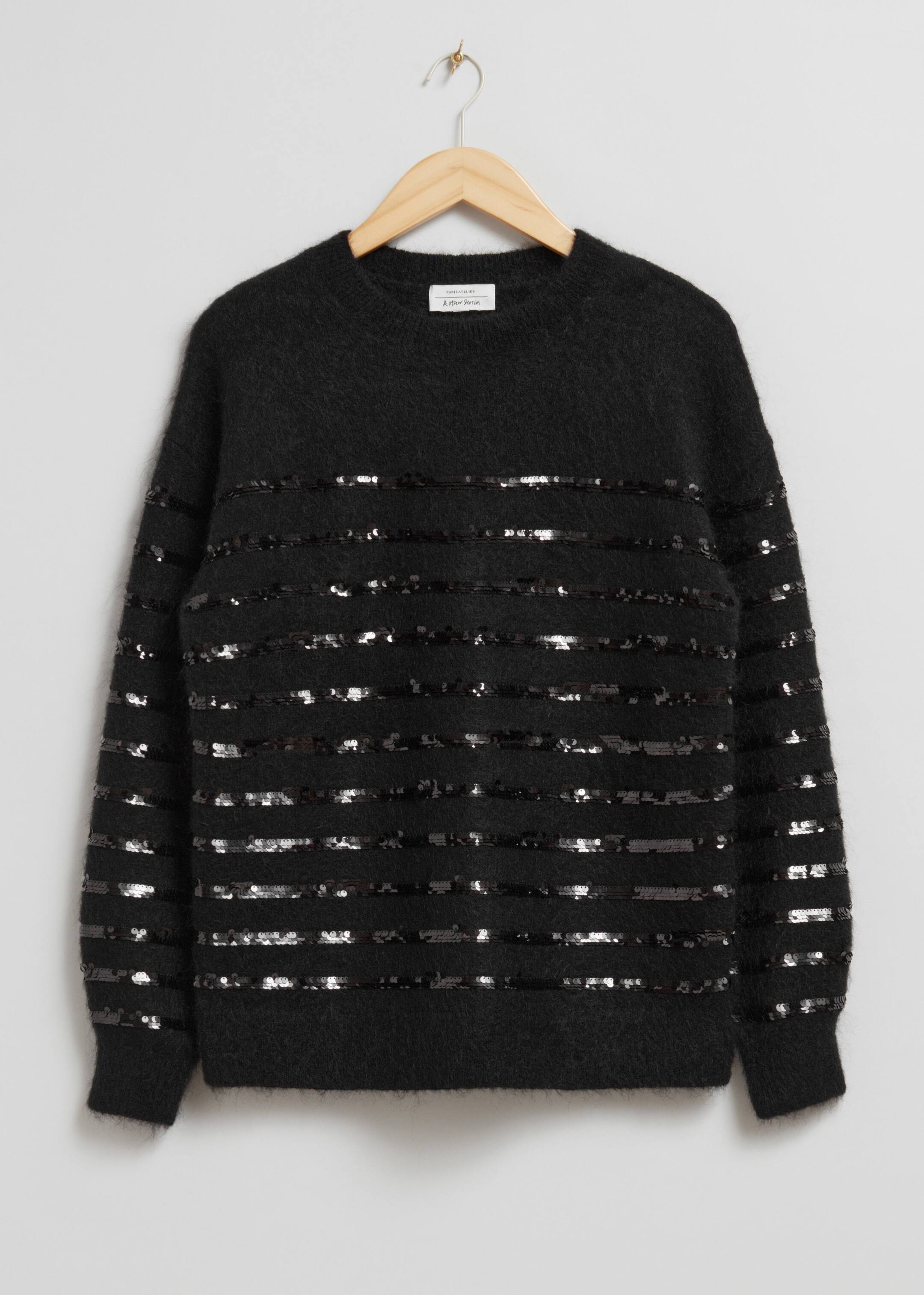 Sequin Stripe Knit Jumper