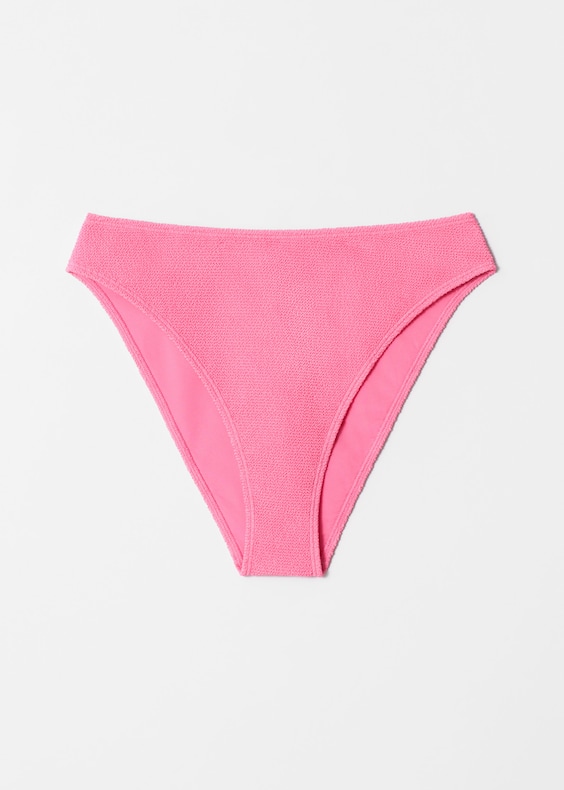 Textured High-Waist Bikini Briefs