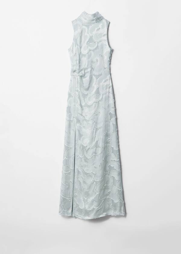 Silk-Blend Jacquard Maxi Dress