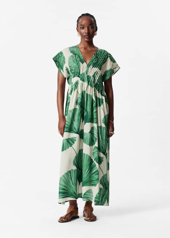 Pleated Midi Dress