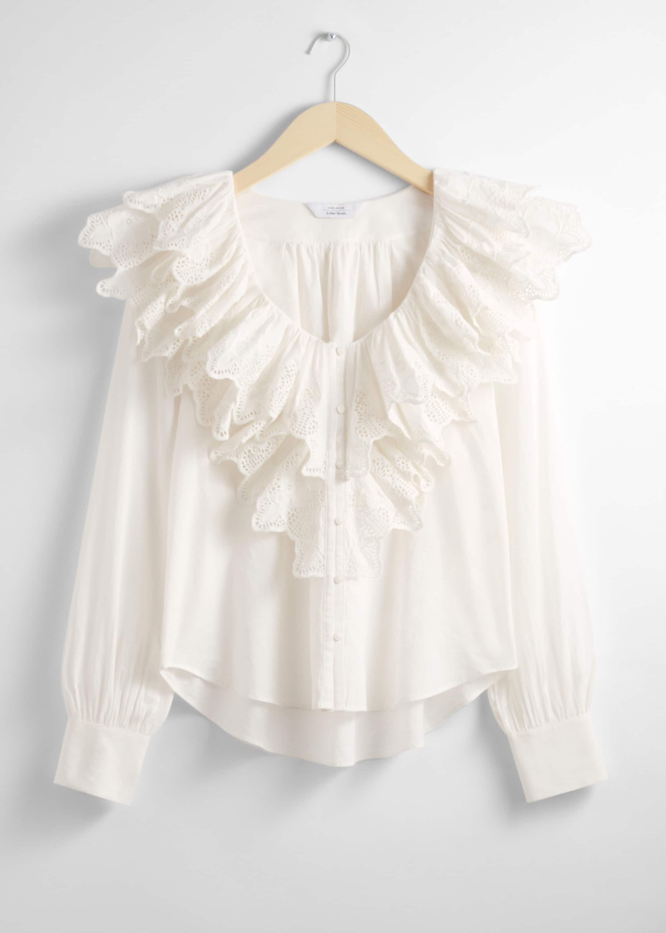 Layered Ruffle Blouse - Cream - Still Life