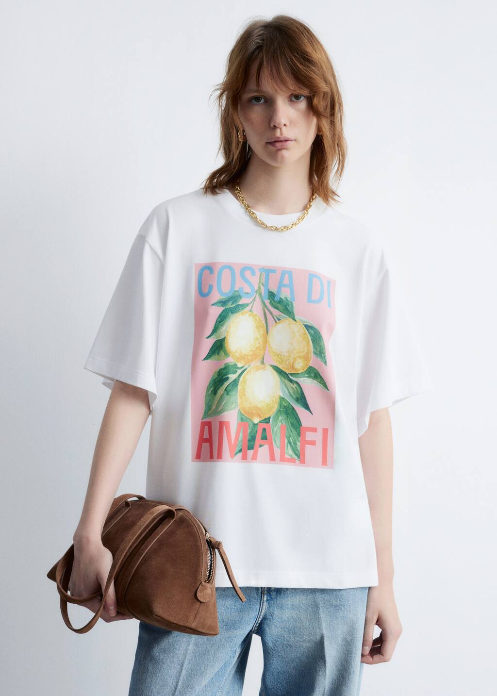 Oversized Print T-Shirt - White Print - T-shirts - & Other