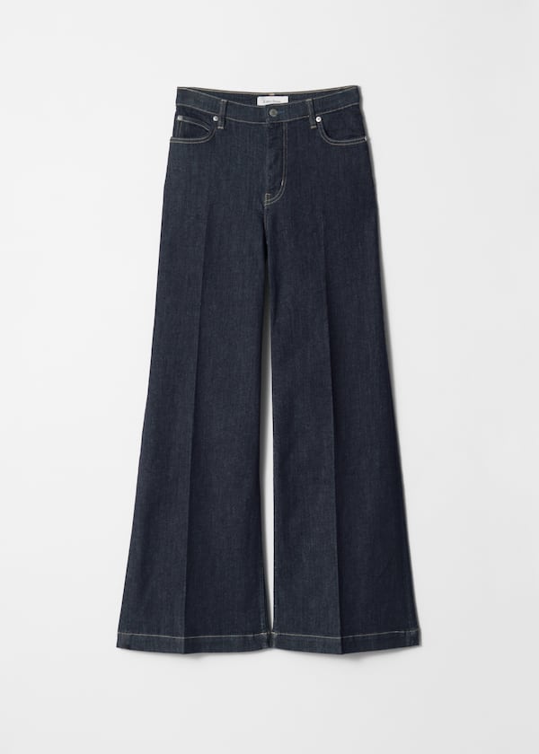 Wide Press-Crease Jeans