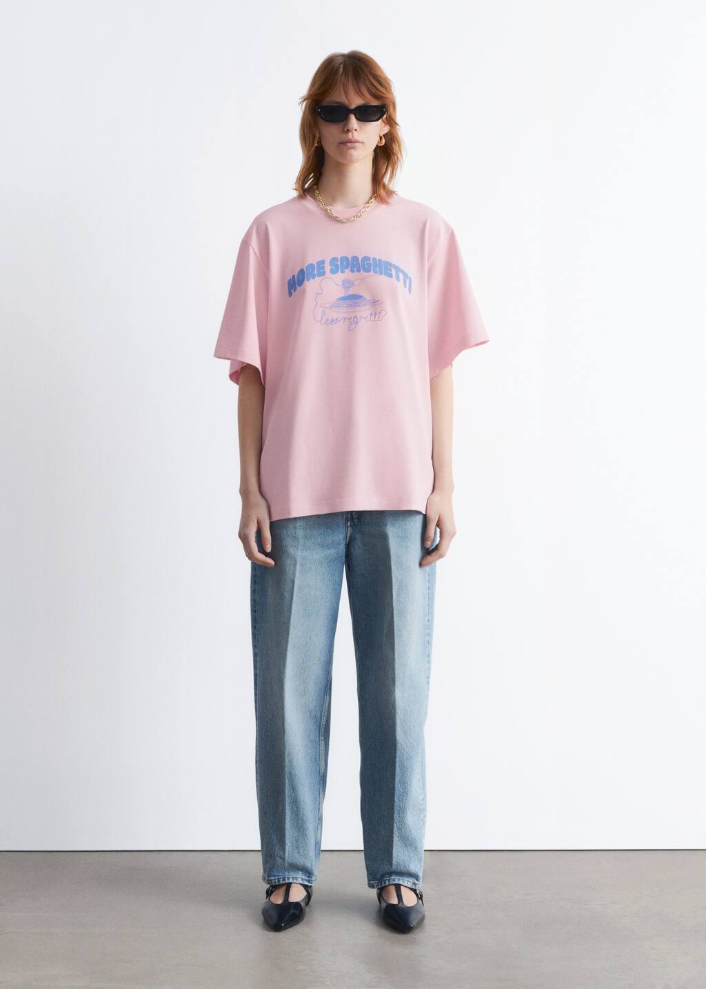 Oversized Print T-Shirt - White Print - T-shirts - & Other