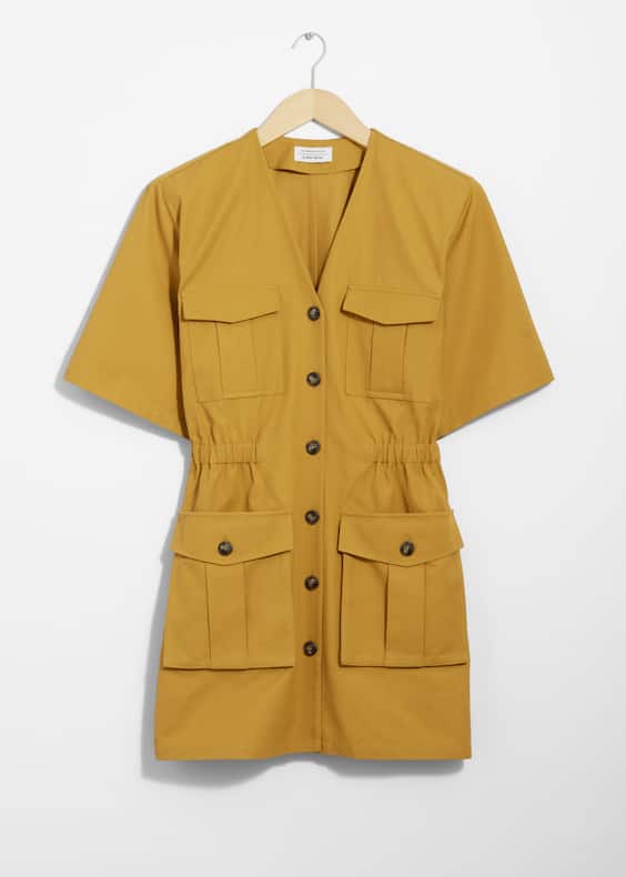 Short-Sleeve Utility Mini Dress
