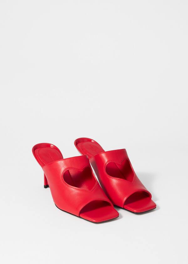 Cut-Out Leather Mules