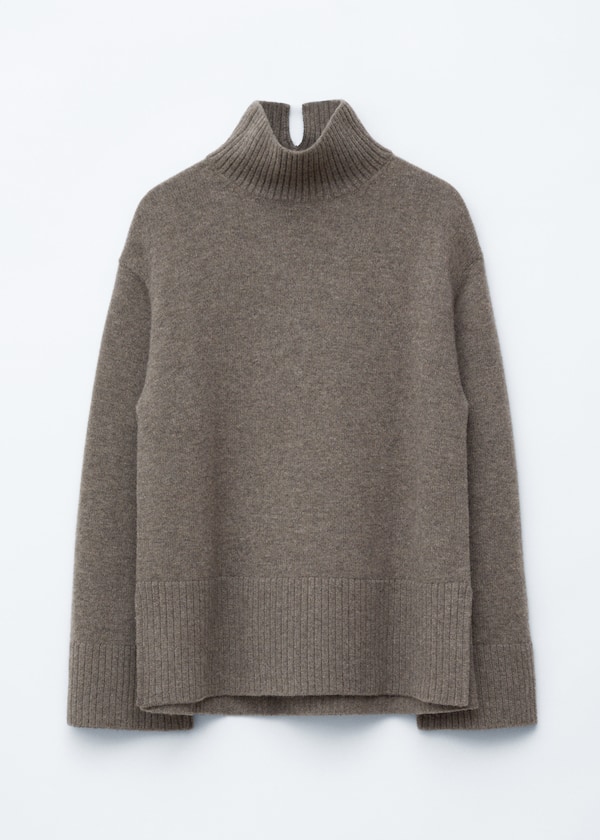 Oversized Turtleneck Wool Sweater