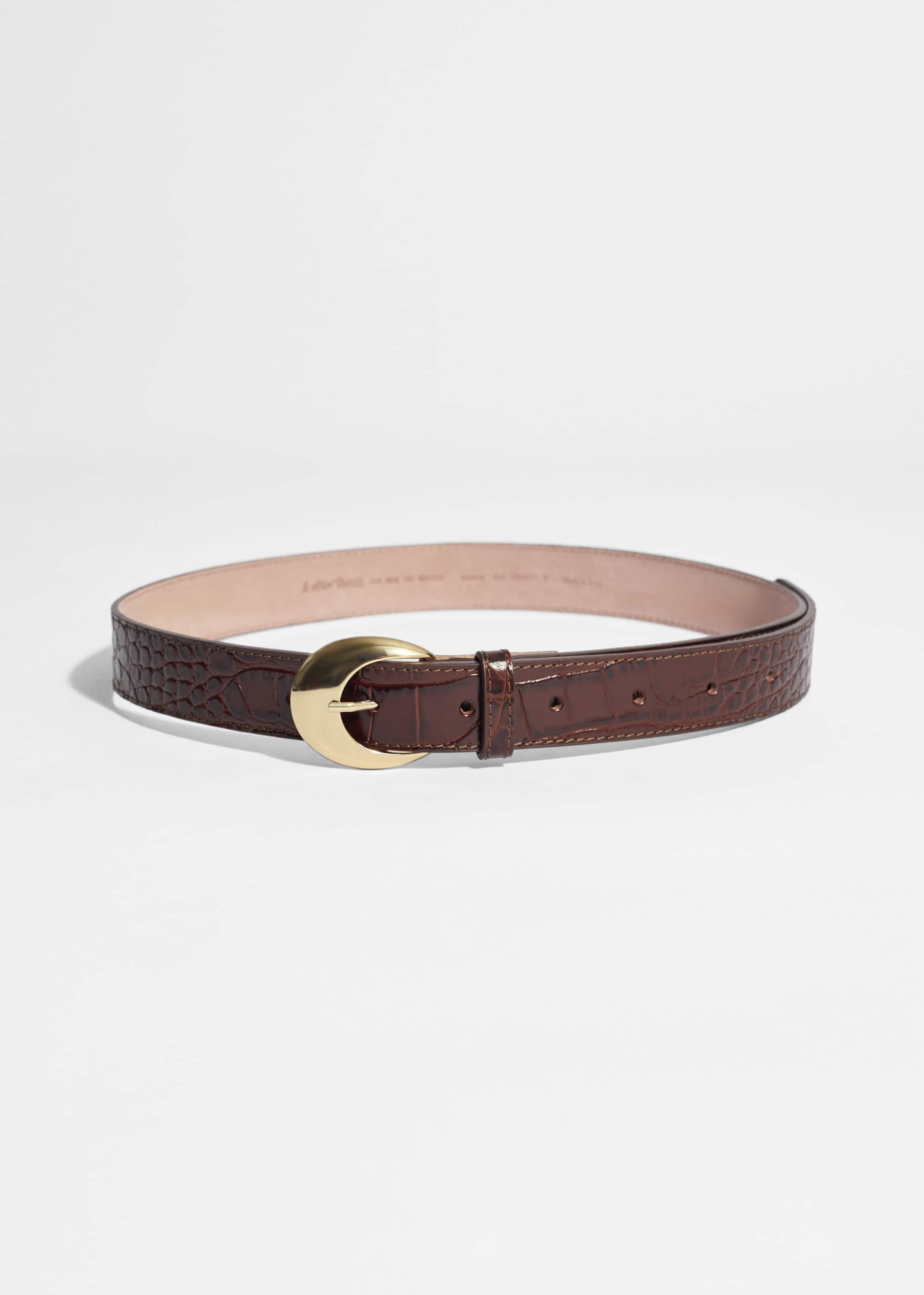 Image of Ceinture classique en cuir croco