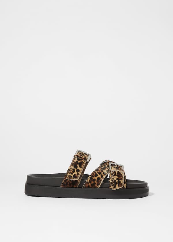 Cross-Strap Leather Sandals