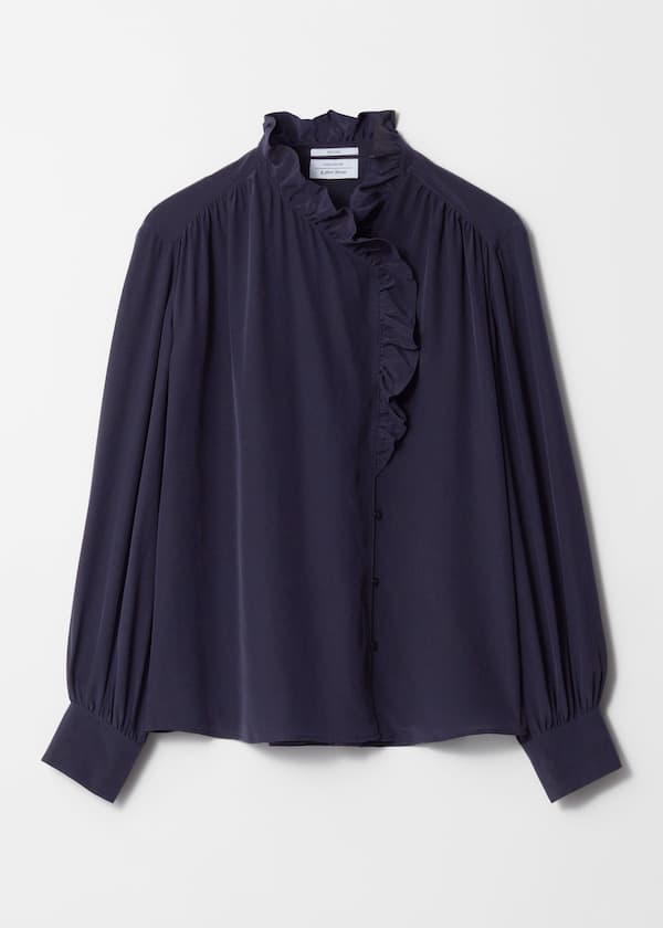 Ruffled Silk Blouse