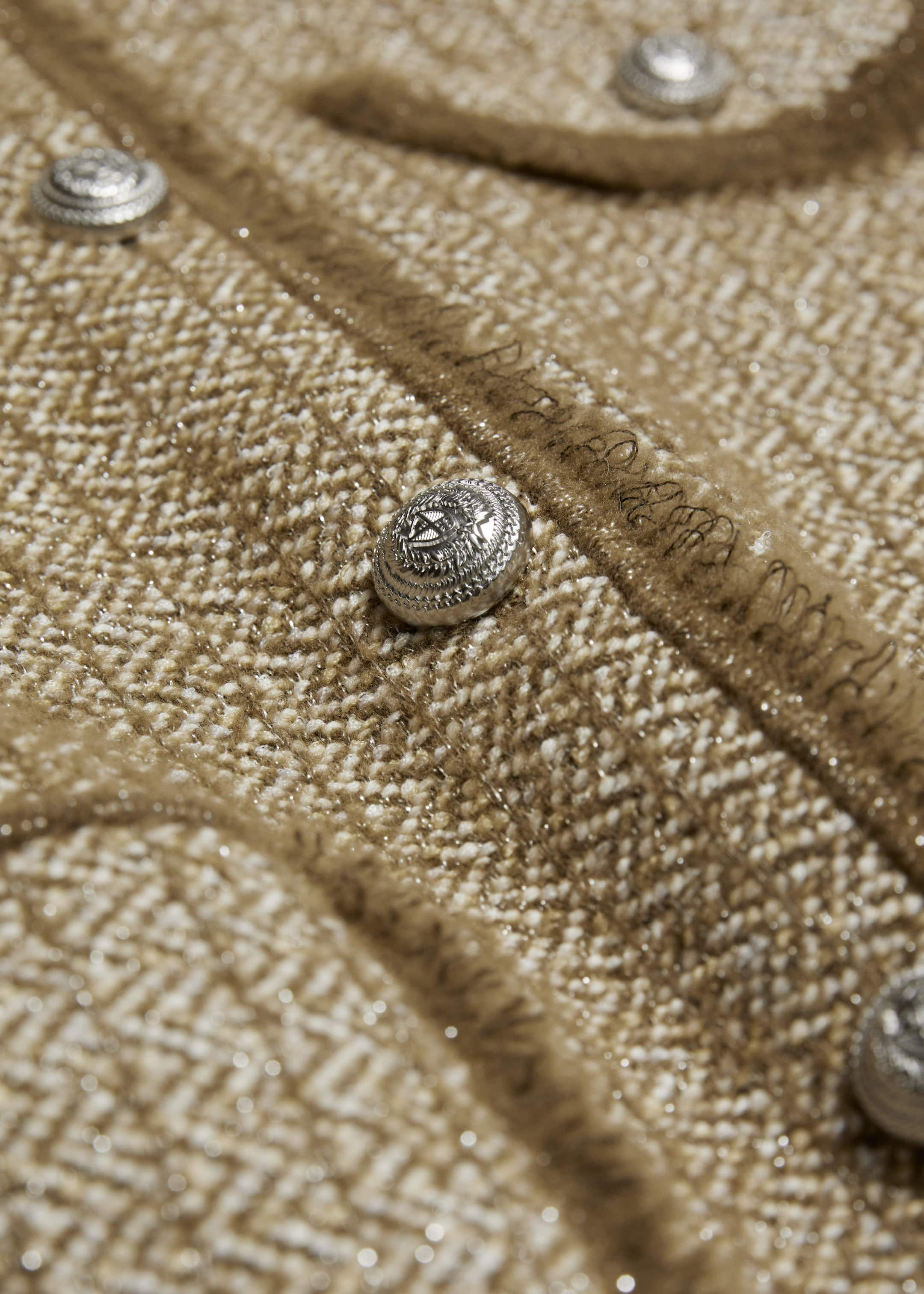 Buttoned Tweed Jacket - {{variantName}} - Descriptive Detail