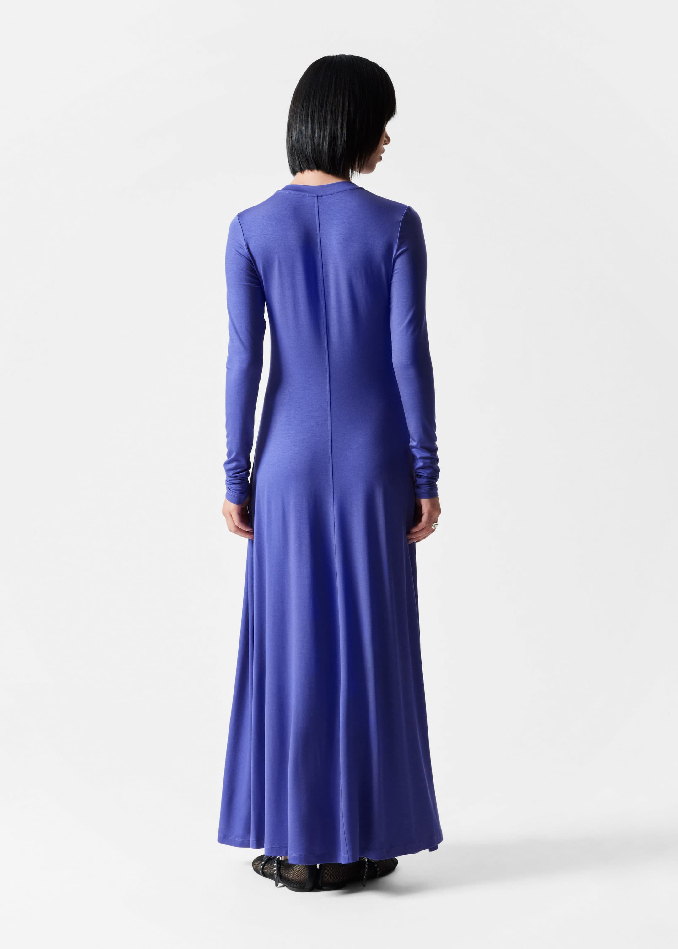 Sheer Maxi Dress - Blue - Lookbook