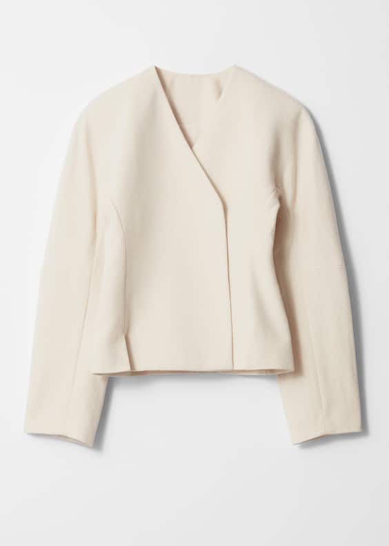 Funnel-Sleeve Wrap-Front Blazer