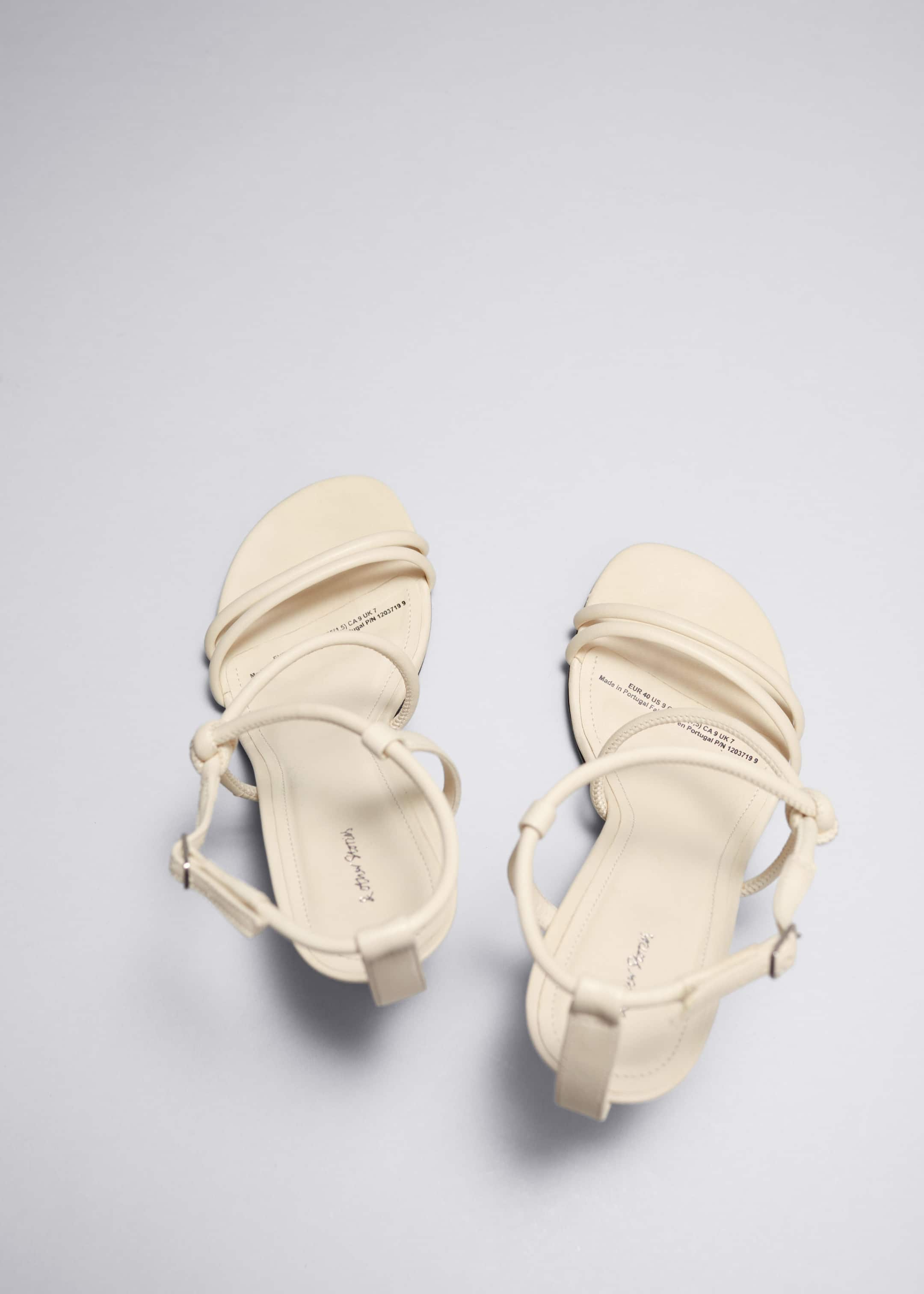 Knotted Heeled Sandals - Cream - Still Life