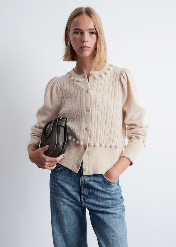 Cable-Knit Wool Cardigan