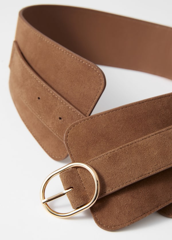 Wide Suede Waist Belt