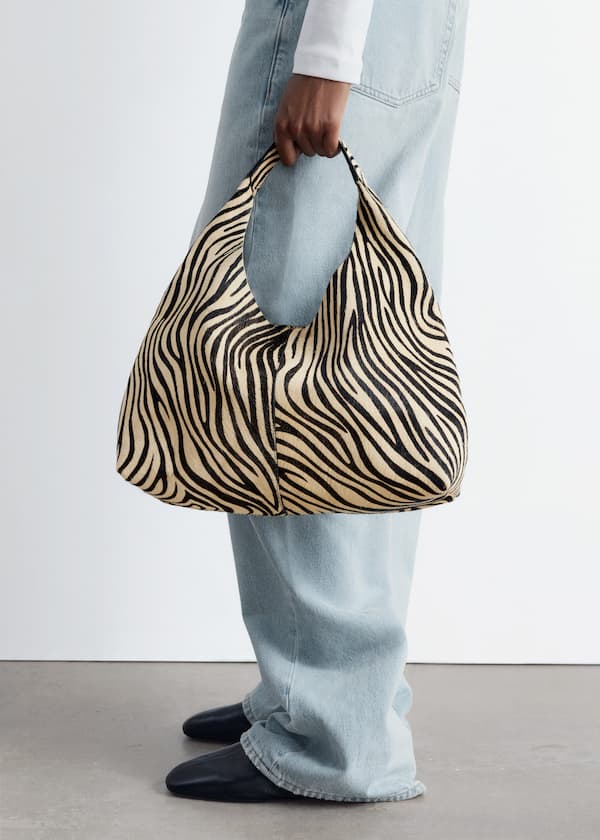 Animal-Print Leather Tote