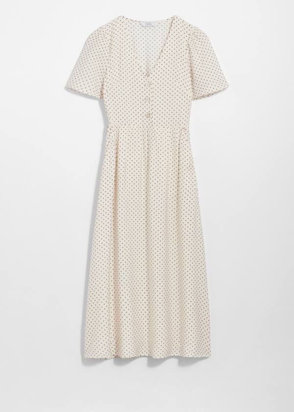 Flutter-Sleeve Midi Dress