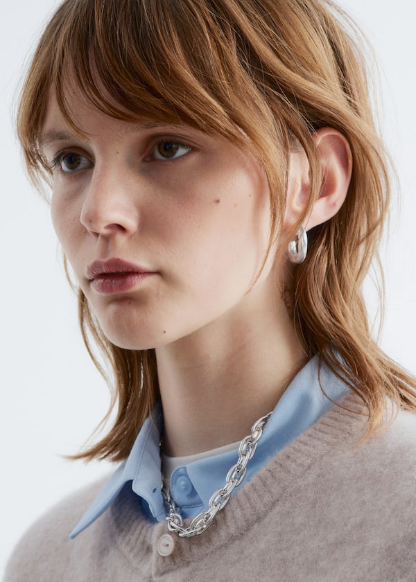 Textured Hoop Earrings Set
