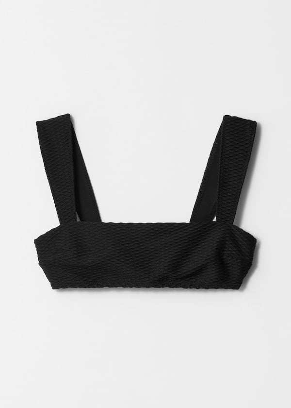 Textured Bandeau Bikini Top