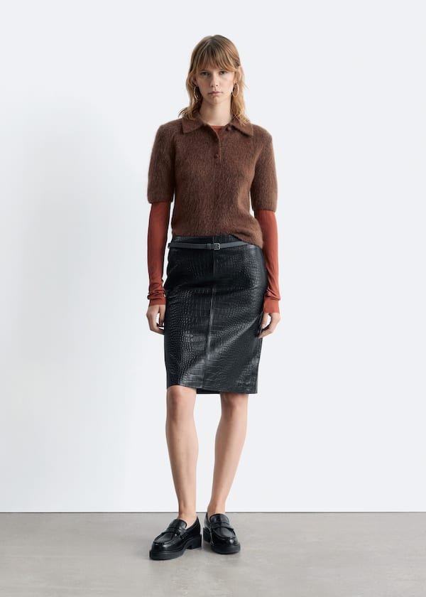 Brushed Knit Polo T-Shirt