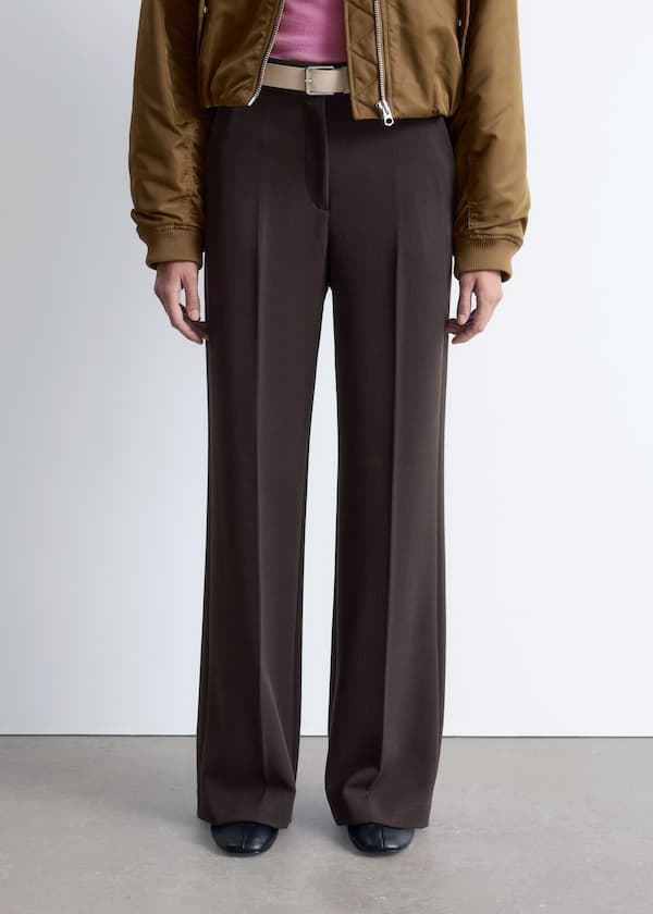 Wide Press-Crease Trousers