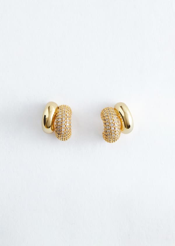 Two-Part Crystal Hoop Earrings