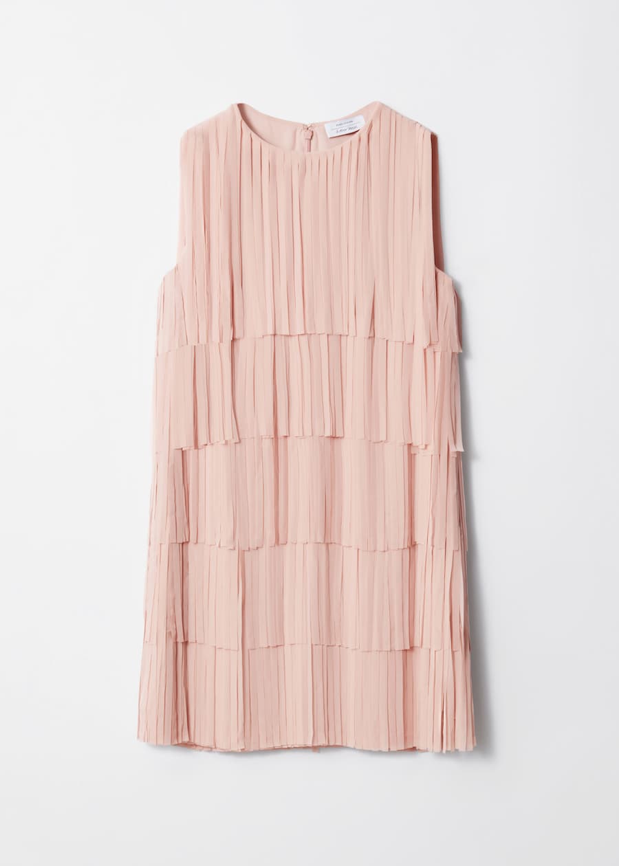 Fringed Mini Shift Dress Light Pink Other Stories